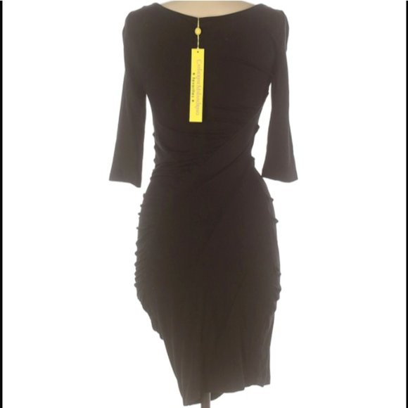 Catherine Malandrino Ruched Knit  Dress Black - Picture 2 of 2